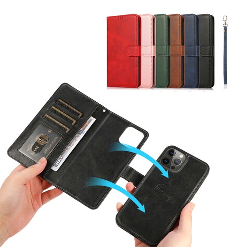 Removable Magnetic Leather Wallet Phone Case Fr iPhone 15 Pro Max 14 13 12 11 XR - Picture 1 of 52