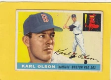 1955 Topps #72 Karl Olson Boston Red Sox P Poor Lot # 20925