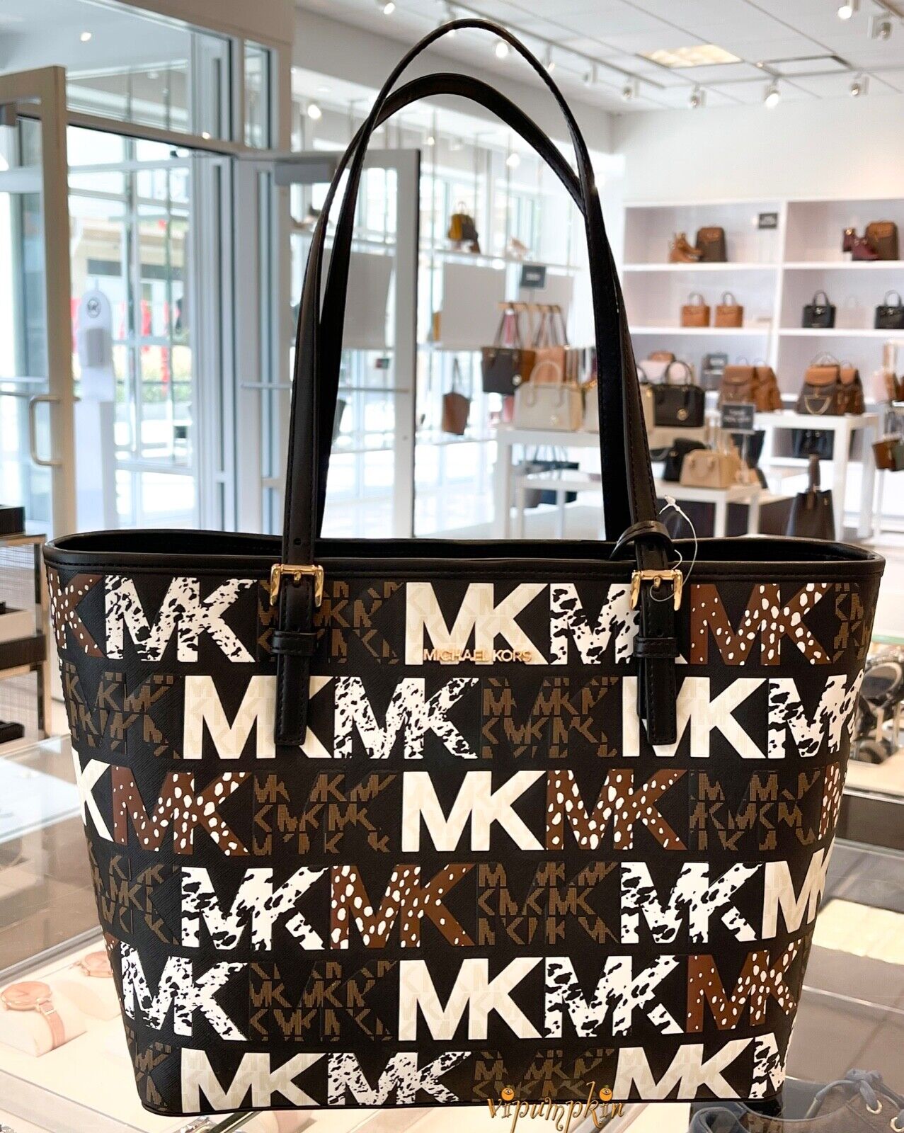 Shop Michael Kors Monogram Canvas Nylon Street Style A4 Plain Logo