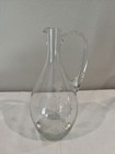 Vintage Art Glass Water Wine Decanter Etched Crystal Floral 10" — photo 1