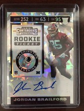 2019 Contenders Auto /23 Jordan Brailford Rookie Ticket RC Cracked Ice Redskins