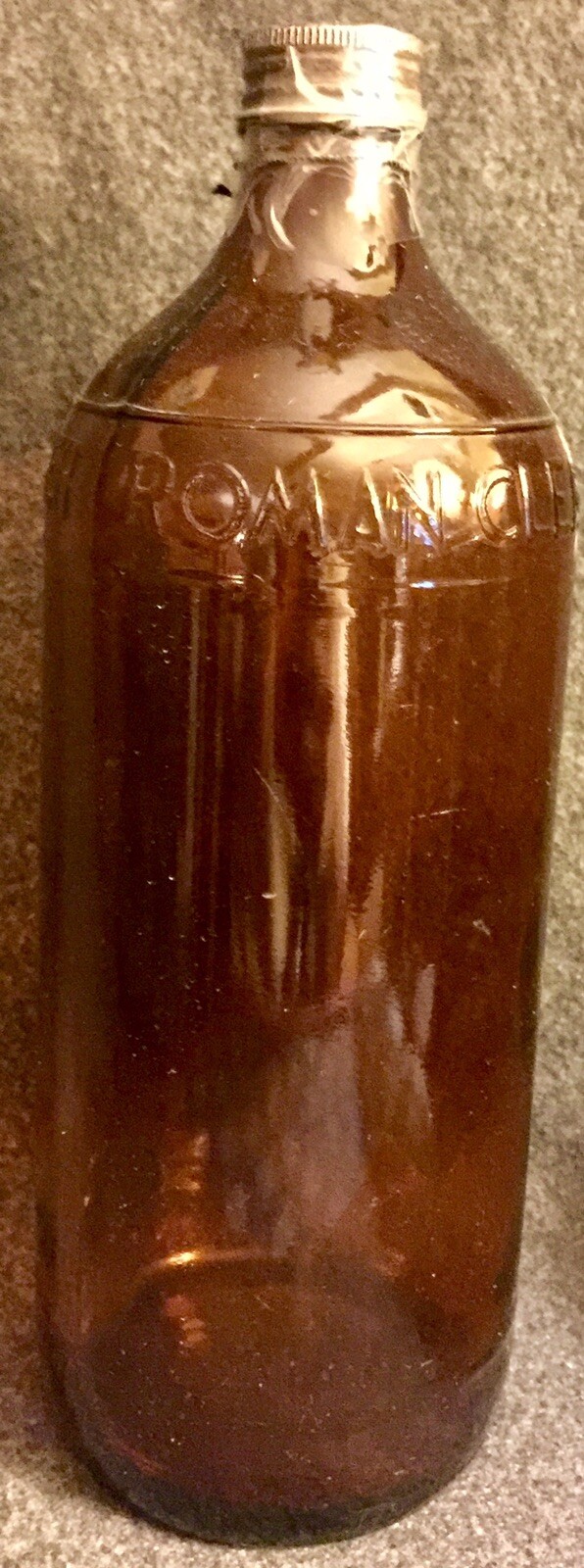 Vintage Antique Roman Bleach Bottle Brown Glass Roman Cleanser eBay