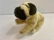 Animal Alley Realistic Tan Black Pug Dog Plush 11  Toys R Us Stuffed Animal