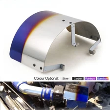 Universal AirIntake Filter Heat Shield Cover Stainless Steel Burnt Carbon Filter