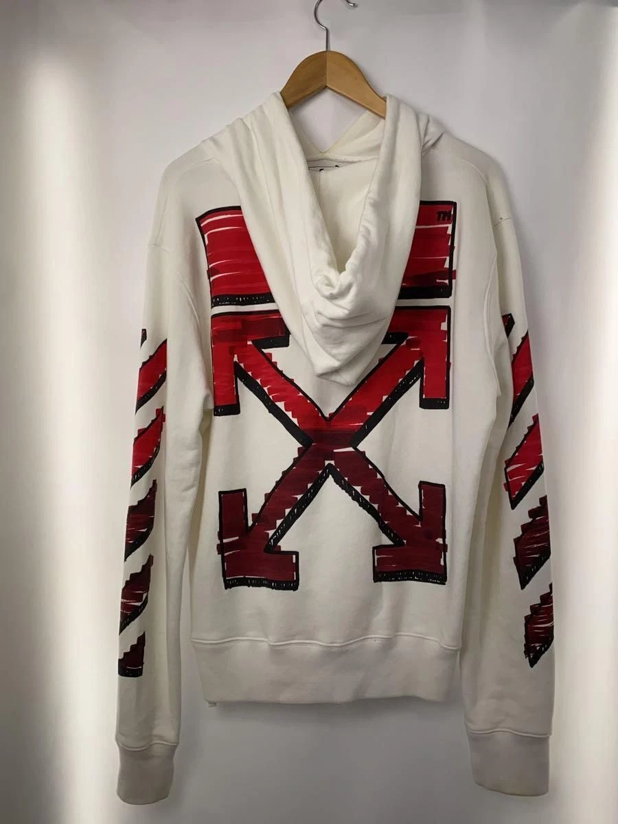 OFF WHITE Felpa con cappuccio 21ss MARKER SLIM L COTONE Bianco OMBB034R21FLE003 COLLO SPORCO