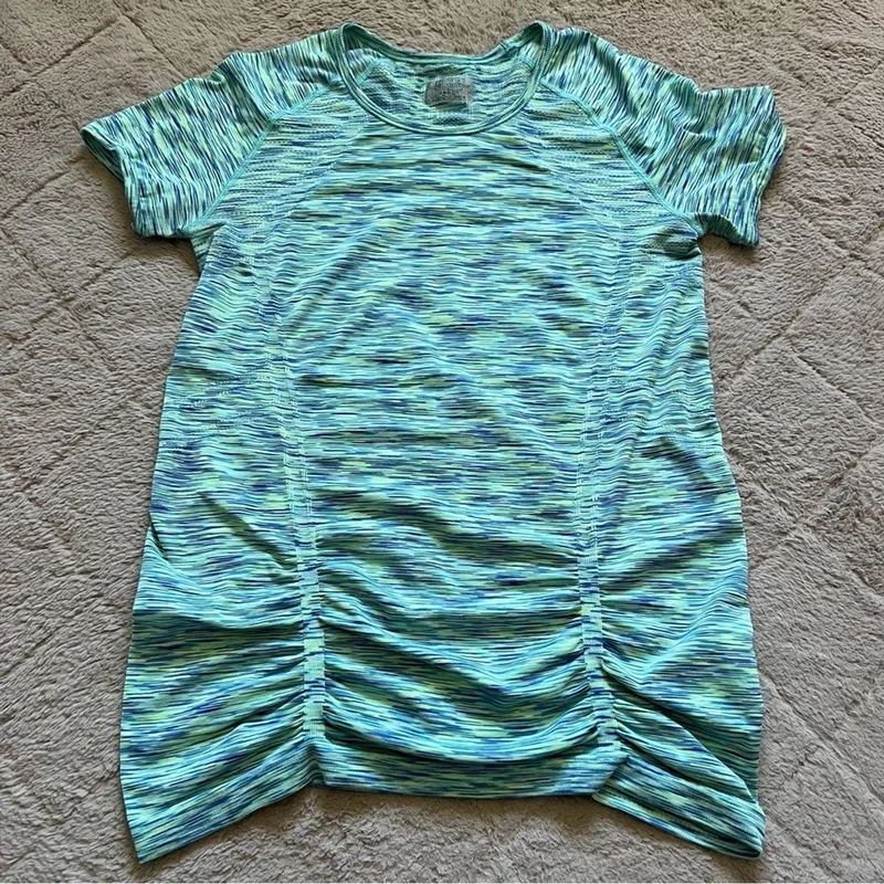athleta short sleeve ruched workout shirt