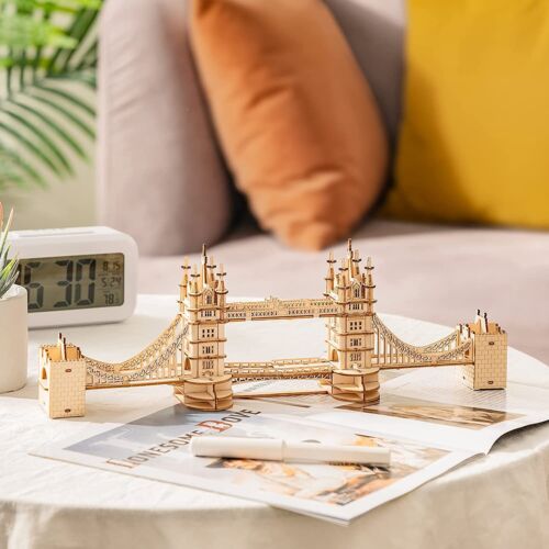 Rolife Wood Puzzle Tower Bridge 3D DIY Jigsaw LED Light for Gift Kid Adult - Picture 4 of 12