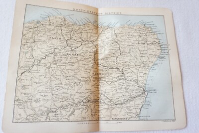 1889 Blacks North Eastern Scotland Railway Original Map