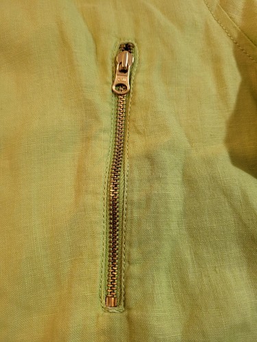 Chicos 100% Linen Jacket 0 us Size Small Snap Buttons Zipper Pockets Travel - Picture 4 of 14