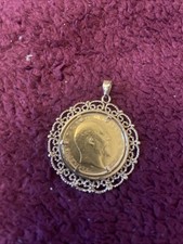 King Edward VII 1902 Full Gold Sovereign Coin With 9ct Gold Mount