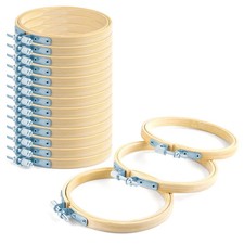 16 Pieces 4 inch Embroidery Hoops, Bamboo Frame Circle Cross Stitch Hoop Ring...