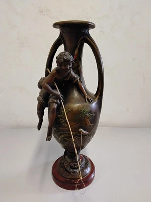 Vase En Régule Signé F. MOREAU - Photo 1/4