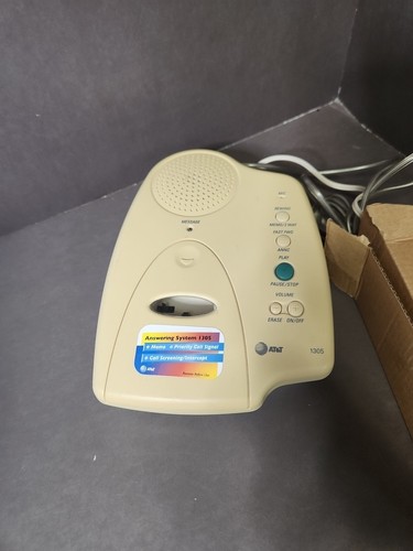 AT&T Micro Cassette Answering Machine System Model 1305 Two Way Recording Used - Zdjęcie 2 z 3