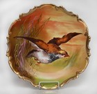 Antique Limoges Coronet France Game Bird Artist Signed Dubois-10 ¼” Gold Rim — photo 1