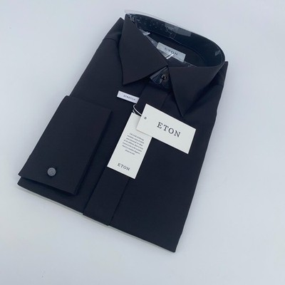 Eton Men's Contemporary Fit Stretch Formal Shirt - Black - Size 18R Eton Men's Contemporary Fit Stretch Formal Shirt - Black - Size 18R