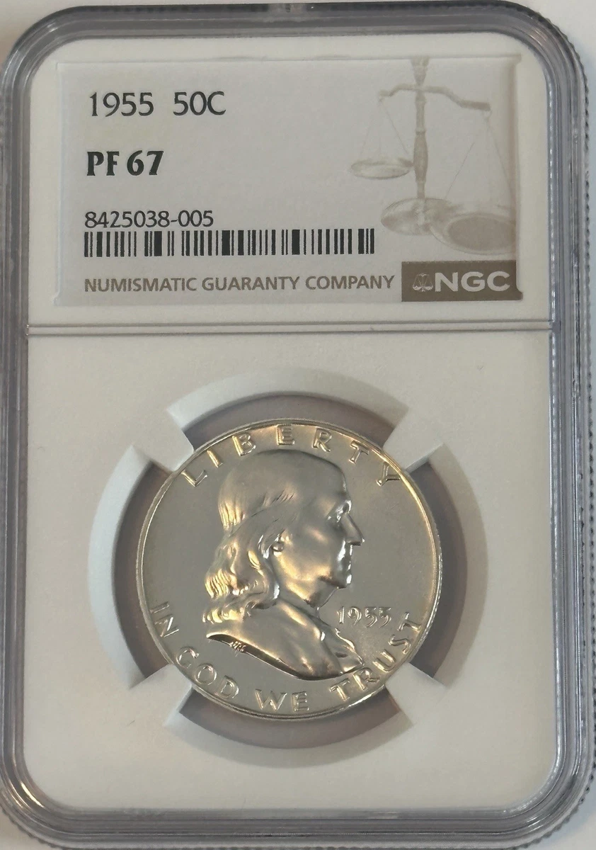 NGC PL67 カナダ50セント銀貨1955年★アンティーク PR 67 Graded 1955 Franklin Half Dollars (1948-1963) for sale | eBay