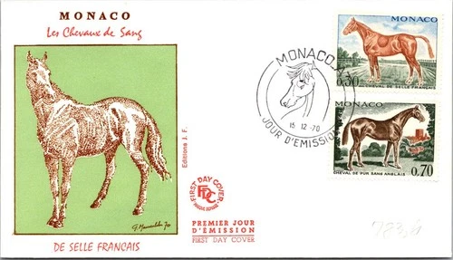 Monaco SC# 783-4 FDC 1970 The Blood Horses - French Saddle Horses - A02747