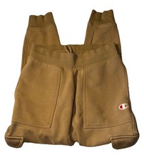 Champion Reverse Weave Jogger Pants Pocket Along Leg Beige Men Size Medium