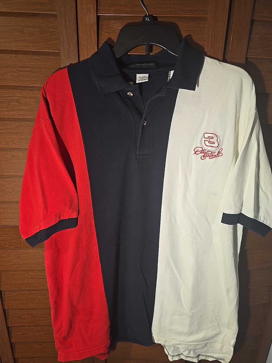 Vintage Dale Earnhardt #3 NASCAR Racing Color Block Polo Collared Shirt XL