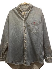Vintage 90s Polo Ralph Lauren Blaire Button Down Denim Shirt Red Pony Size Large