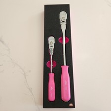 Mac Tools Very Rare Pink Hard Grip Flex Head 34 14 Ratchet Set In Foam