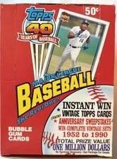 1991 Topps Baseball Card Wax Pack Box w/ Nolan Ryan & Robin Yount Bottom Cards