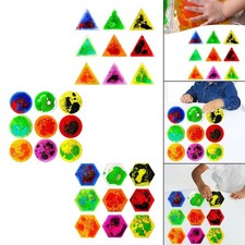 9Pcs Sensory Soft Liquid Toys Liquid Tiles Water Sensory Pads Liquid Activity