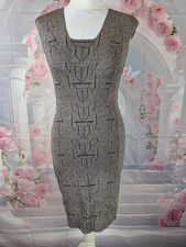 REISS Alfredo Metallic Bodycon Dress UK 12 | Sleeveless Evening Party