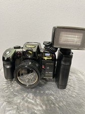 Nikkei DL-9000 Black SLR Camera Motor Drive with Flash and Camera Bag Vintage