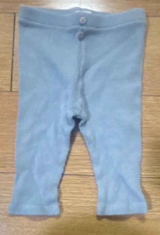 Zara Baby Leggings Gray 3-6 Months Solid Pattern Elastic Waist Baby Girl