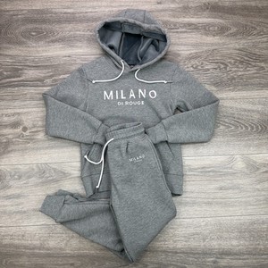 Milano Di Rouge Lux Signature Sweatsuit Youth Small Gray Hoodie Jogger Outfit
