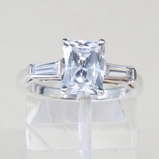 Size 6.25, Vintage sterling silver handmade ring, engagement ring with cz