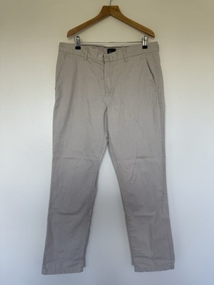 Gap Khakis Herren Beige Chinohose W36 L32 Straight Fit Baumwolle Hose Smart Freizeit