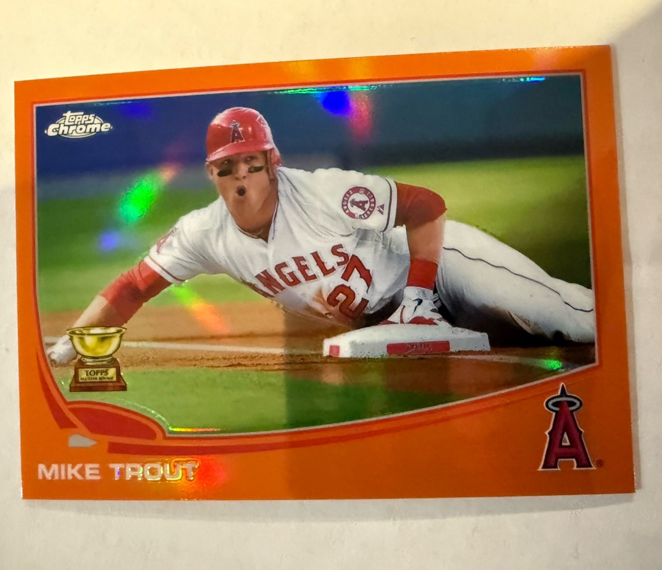 2013 Topps Chrome Orange Refractor Mike Trout #1
