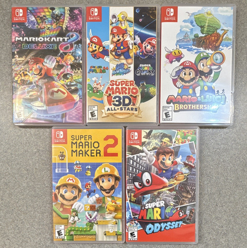 Nintendo Switch Game Lot: Super Mario 3D All Stars, Odyssey, Kart 8, & more