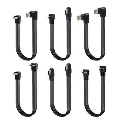 Flat Flexible Right Angled 90 Degree Usb C Male to Type C Charging Data Cable