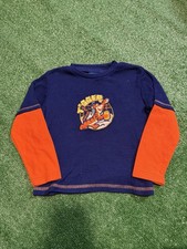 Vintage 90s Girls Tiger Long-Sleeve Size 4T Orange And Blue