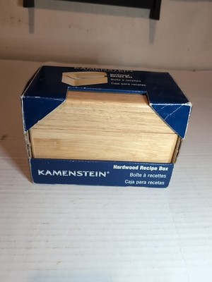 Kamenstein Hardwood Recipe Box WIth Dividers New 
