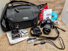 Nikon D3300 DSLR Camera w/ DX-VR 55-200mm lens  Case, Charger, 2 batteries, etc
