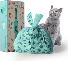 Cat Litter Disposal Bags and Dog Poop Bags with Handle, Cornstarch Based