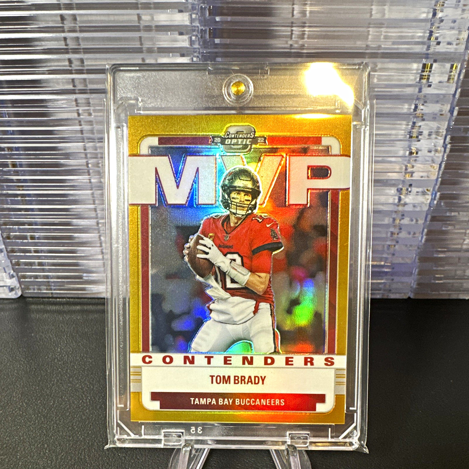 Panini 2022 Optic Tom Brady MVP Contenders #MVP-8 Gold Prizm 3/10 #SSP