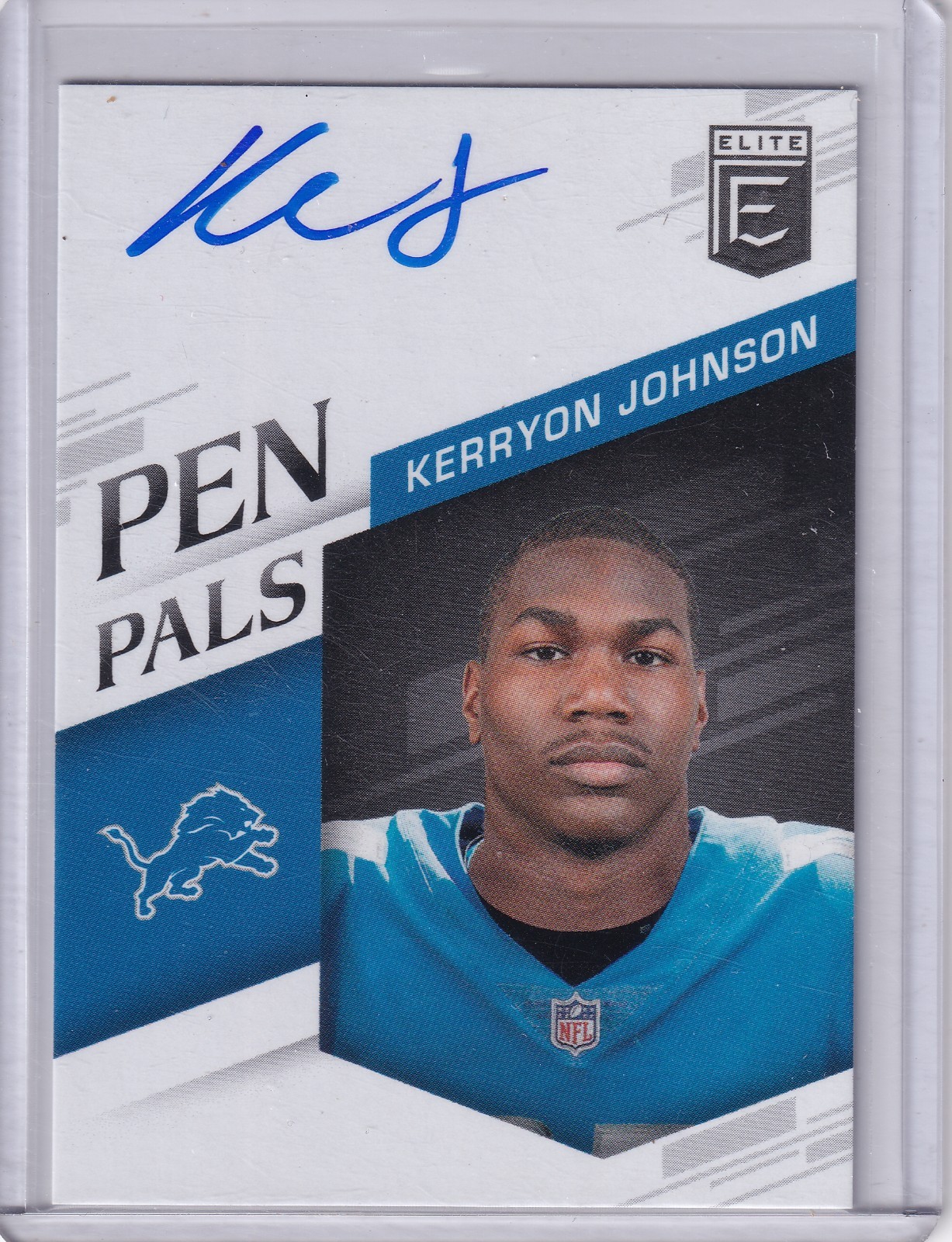Kerryon Johnson Panini Donruss Elite Pen Pals Autographs #KJ Blue Ink