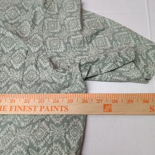 Camicia Chaps Seacoast Wash Chambray tessuto uomo 2XL XXL verde stampa azteca - Foto 4 di 7
