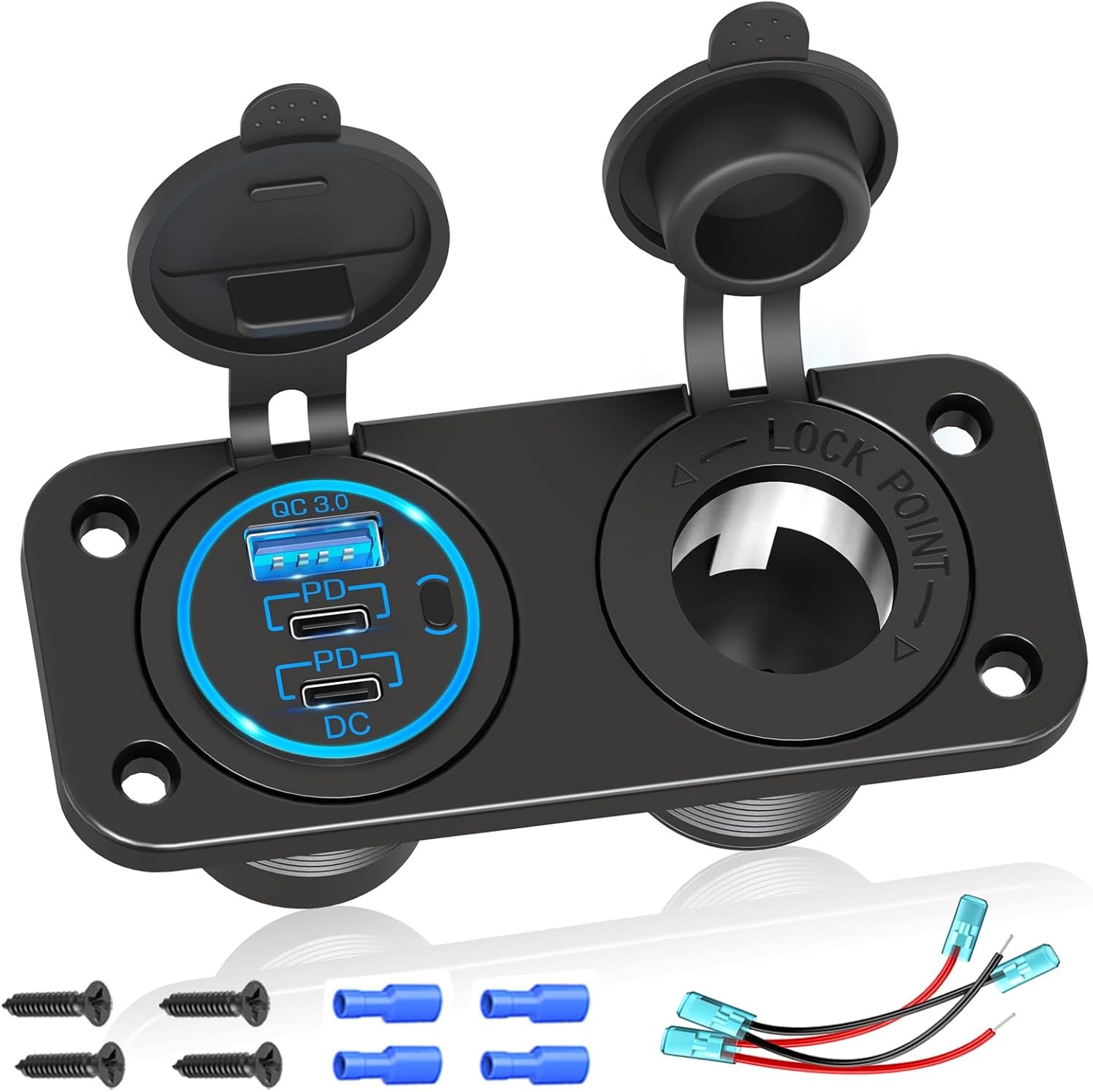 Socket Qidoe 12v Splitter Panel 78w Usb 2 In 1 - 3