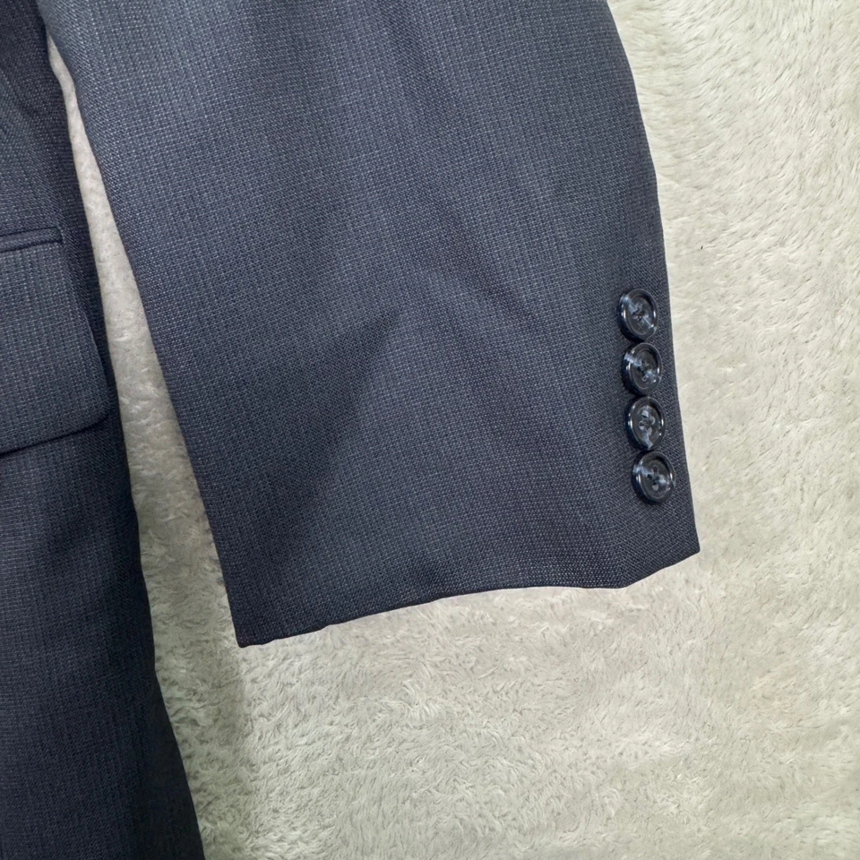 VINTAGE Hickey Freeman Mens 40S Gray Wool 2-Piece Suit Boardroom Pants 33x29 GUC - Image 3 of 4