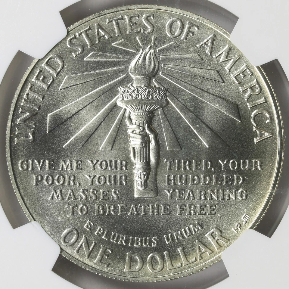 1986-P Statue of Liberty $1 Silver Dollar Commemorative NGC MS69 - Image 4 of 4