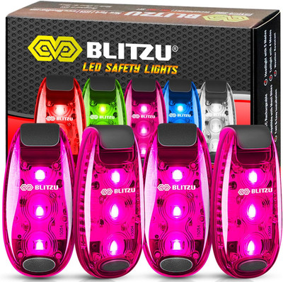 4 Pack LED Safety Light, Clip on Reflective Gear Lights for Walking at Night, Ru