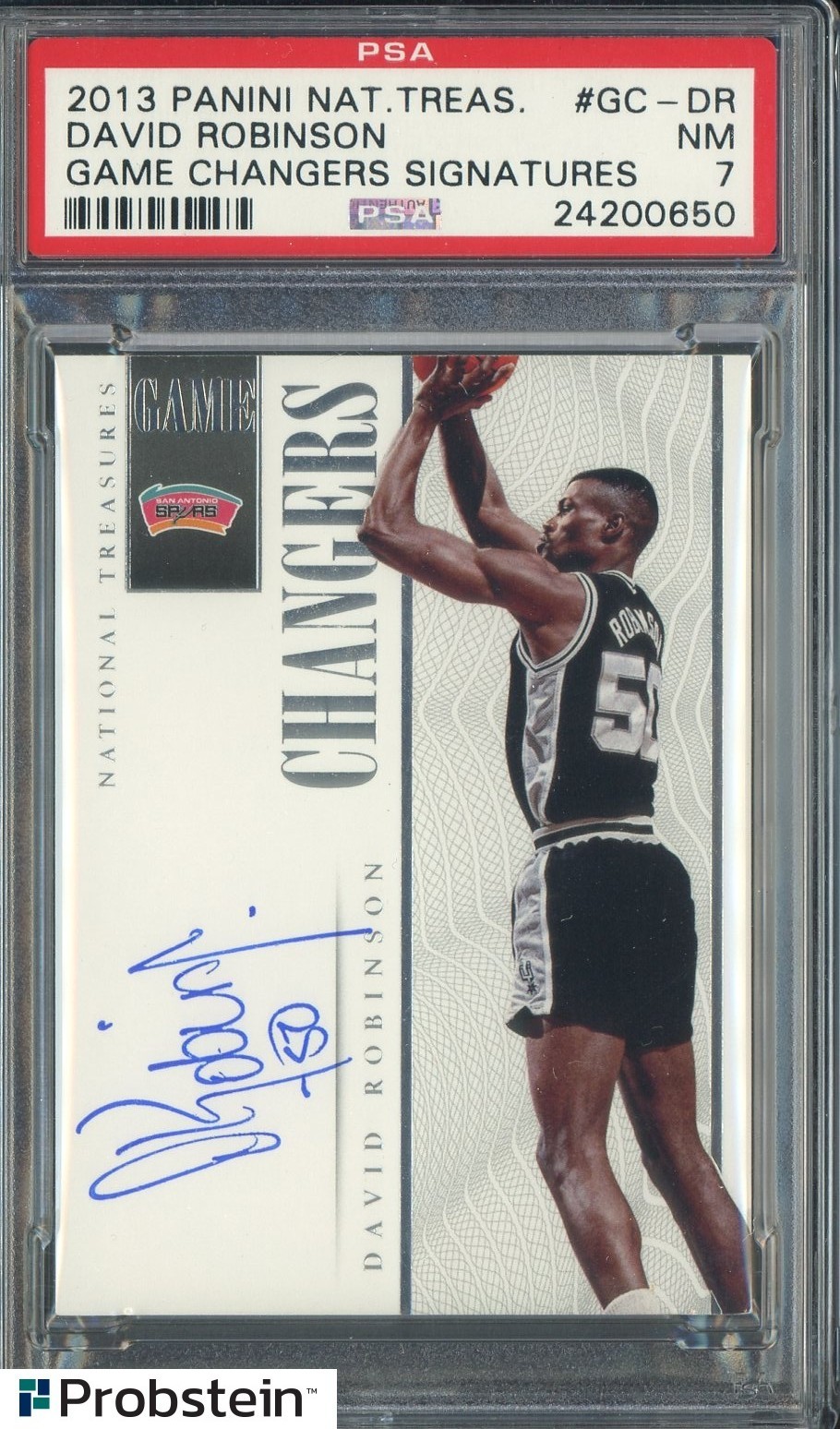 2013 National Treasures Game Changers David Robinson HOF AUTO 38/60 PSA 7