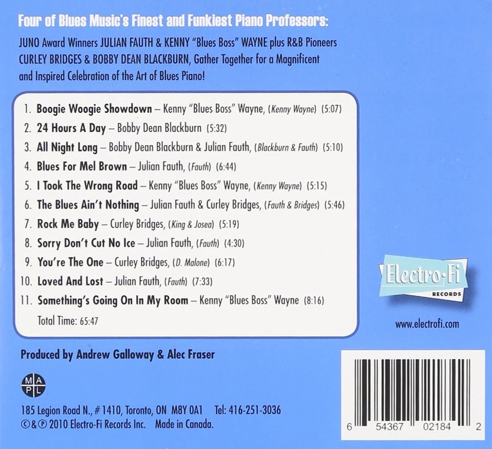 Alec Fraser Electro-Fi Records Presents Blues Piano-Rama (CD) (US IMPORT) - Bild 2 von 2