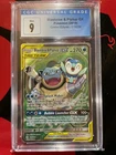 2019 Pokemon Sun & Moon Cosmic Eclipse #215 FA Blastoise & Piplup GX CGC 9 Mint